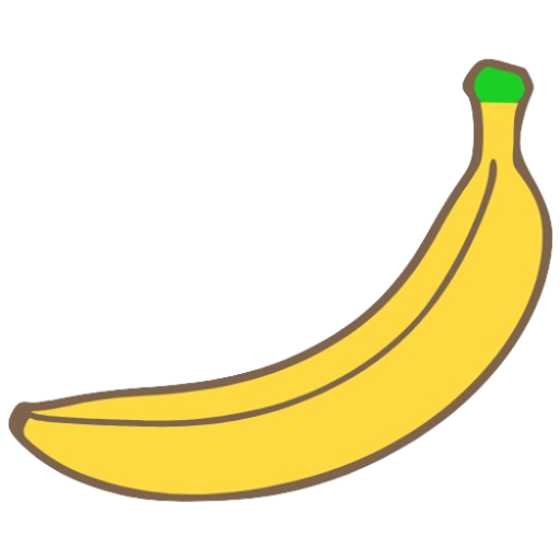 Bananas Mode On banana icon – cute yellow cartoon banana with green stem on subtle flower-of-life background